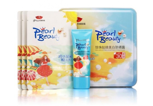 京润珍珠 美白防晒露SPF30+防晒乳霜面膜3片