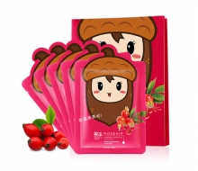 诗婷露雅 玫瑰果樱桃晶透面贴膜10片