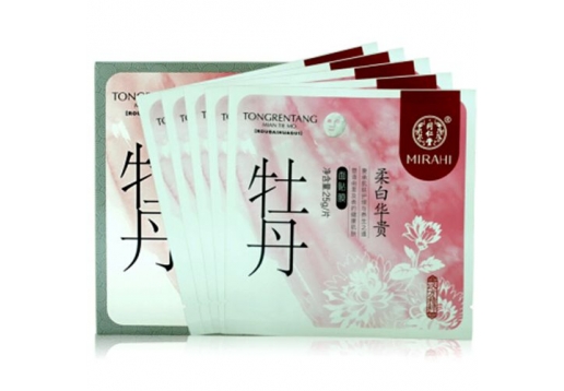 同仁堂 牡丹柔白华贵面贴膜5片